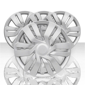 Set of 4 6 Double Spoke Style Snap-On Wheel Covers for 17-inch Wheels - Silver