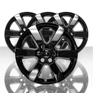 Set of 4 20" 6 Spoke Wheel Skins for 2015-2017 Ford F-150 Lariat - Gloss Black