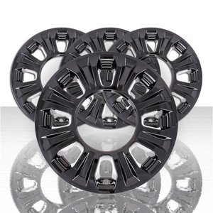 Set of 4 18" 8 Spoke Snap-On Wheel Skins for 2020 Ford F-250 XL - Gloss Black