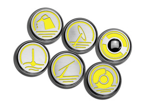 6pc Fluid Cap Covers Yellow for 1997-2004 Chevy Corvette Manual