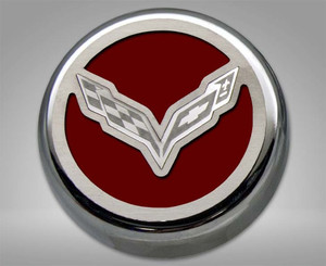 5pc Cap Covers w/Garnet Red Flag Logo for 14-19 Chevy Corvette Stingray Auto