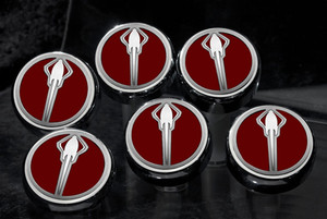 5pc Cap Covers w/Garnet Red Stingray Logo for 2014-2019 Chevy Corvette Manual