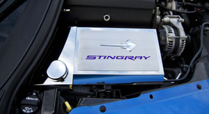 Fuse Box Cover w/Purple Carbon Fiber "Stingray" for 2014-2019 Chevy Corvette