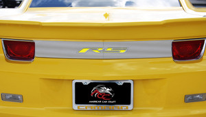 Polished Trunk Lid Plate w/Yellow "RS" for 2010-2013 Chevy Camaro RS 2dr/Conv.