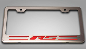 Liscense Plate Frame w/Bright Red "RS" Lettering
