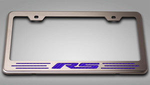 Liscense Plate Frame w/Purple Carbon Fiber "RS"