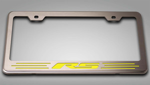 Liscense Plate Frame w/Yellow "RS" Lettering