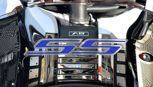 Hood Emblem w/Blue Carbon Fiber "SS" for 2010-2020 Chevy Camaro RS