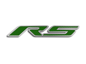 Hood Emblem w/Green Carbon Fiber "RS" for 2010-2020 Chevy Camaro RS