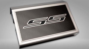 Polished Fuse Box Cover w/Black Carbon Fiber "SS" CF Plate for 16-21 Camaro V6