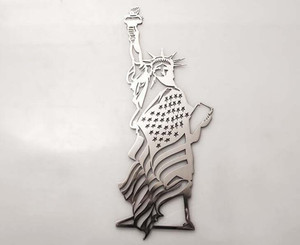 1pc Brushed Emblem w/Lady Liberty Style