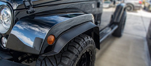 4pc Chrome Tactical Fender Flares for 2007-2018 Jeep Wrangler JKU