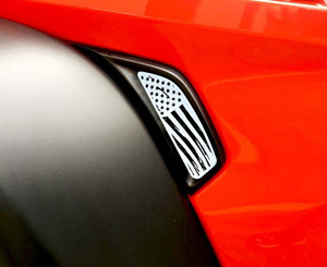 Brushed Side Vent Accents w/Battle Worn Flag Style for 2018-20 Jeep Wrangler JL