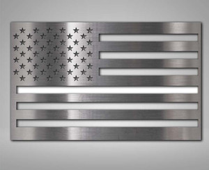 1pc Brushed Emblem w/American Flag Style