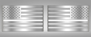 2pc Polished Emblem w/American Flag Style