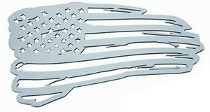 1pc Brushed 6" Emblem w/Battle Worn Flag Style