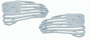 2pc Polished 6" Emblem w/Battle Worn Flag Style