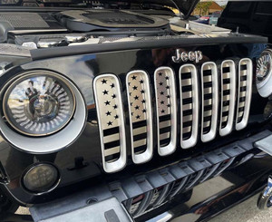 Brushed Front American Flag Grille for 2007-2018 Jeep Wrangler JK