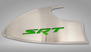 Door Badges w/Synergy Green "SRT" Inlay for 2015-2023 Dodge Challenger