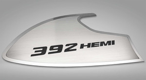 Door Badges w/Brushed Black "392 HEMI" Inlay for 2015-2023 Dodge Challenger
