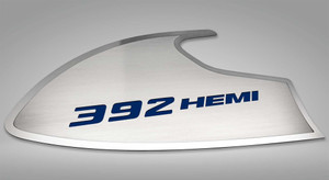 Door Badges w/Dark Blue "392 HEMI" Inlay for 2015-2023 Dodge Challenger