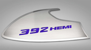Door Badges w/Purple Carbon Fiber "392 HEMI" Inlay for 2015-23 Dodge Challenger