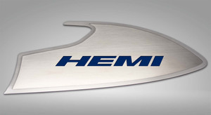 Door Badges w/Dark Blue "HEMI" Inlay for 2015-2023 Dodge Challenger
