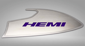 Door Badges w/Purple "HEMI" Inlay for 2015-2023 Dodge Challenger