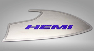 Door Badges w/Purple Carbon Fiber "HEMI" Inlay for 2015-2023 Dodge Challenger