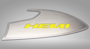 Door Badges w/Yellow "HEMI" Inlay for 2015-2023 Dodge Challenger