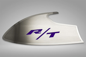 Door Badges w/Purple "R/T" Inlay for 2015-2023 Dodge Challenger