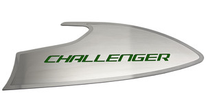 2pc Door Badges w/Green Carbon Fiber "Challenger" for 15-23 Dodge Challenger