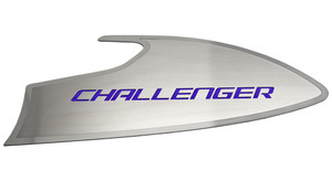 2pc Door Badges w/Purple Carbon Fiber "Challenger" for 15-23 Dodge Challenger