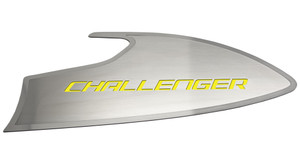 2pc Door Badges w/Yellow "Challenger" Inlay for 2015-2023 Dodge Challenger