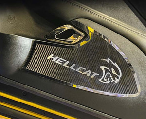 2pc Door Badges w/Hellcat Style for 2015-23 Dodge Challenger SRT Demon