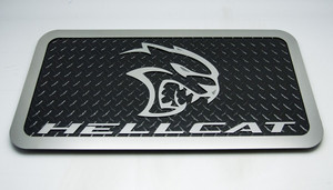 Display Plate w/Black Diamond Style for 2015-2023 Dodge Challenger SRT Hellcat