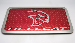 Display Plate w/Red Diamond Style for 2015-2023 Dodge Challenger SRT Hellcat
