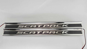 2pc Door Sills w/White LED "Scat Pack" for 2015-2024 Dodge Challenger