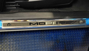 2pc Door Sills w/Yellow LED "MOPAR" for 2015-2024 Dodge Challenger