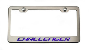 License Plate Frame w/Purple Carbon Fiber "Challenger"