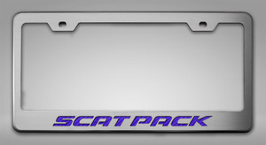 License Plate Frame w/Purple Carbon Fiber "Scat Pack"