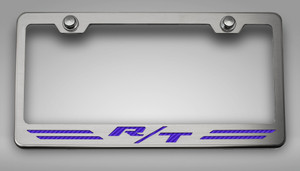 License Plate Frame w/Purple Carbon Fiber "R/T"