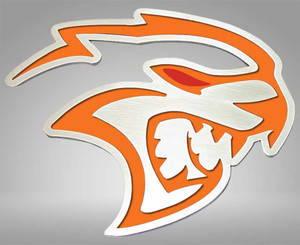 2pc Badges w/Orange Redeye Hellcat Inlay for 15-23 Dodge Challenger SRT Hellcat
