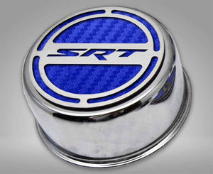 13pc Cap Cover Set w/Blue Carbon Fiber "SRT" for 08-23 Dodge Challenger 6.2L