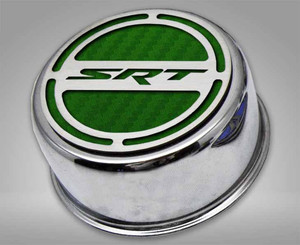 13pc Cap Cover Set w/Green Carbon Fiber "SRT" for 08-23 Dodge Challenger 6.2L