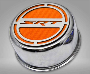 13pc Cap Cover Set w/Orange Carbon Fiber "SRT" for 08-23 Dodge Challenger 6.2L