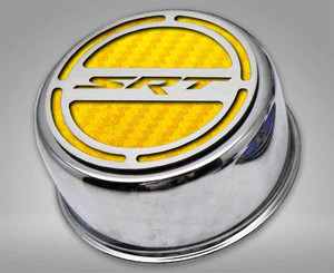 13pc Cap Cover Set w/Yellow Carbon Fiber "SRT" for 08-23 Dodge Challenger 6.2L