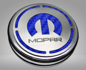13pc Cap Cover Set w/Blue Carbon Fiber Mopar for 08-23 Dodge Challenger 3.6L