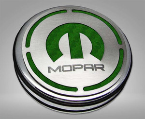 13pc Cap Cover Set w/Green Carbon Fiber Mopar for 08-23 Dodge Challenger 3.6L