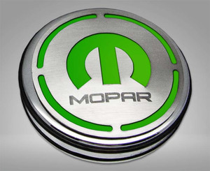 13pc Cap Cover Set w/Synergy Green "Mopar" Inlay for 08-23 Dodge Challenger 3.6L